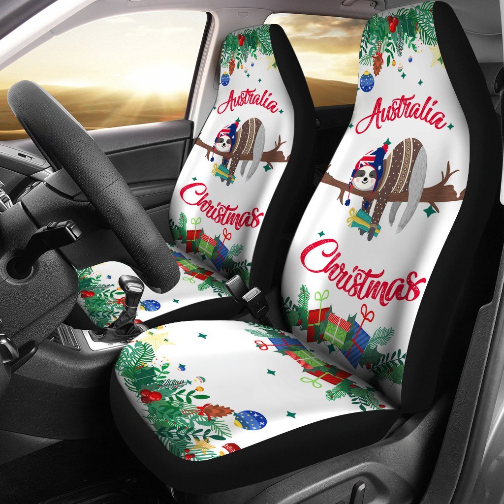 Australia Christmas Car Seat Cover White - Merry Christmas