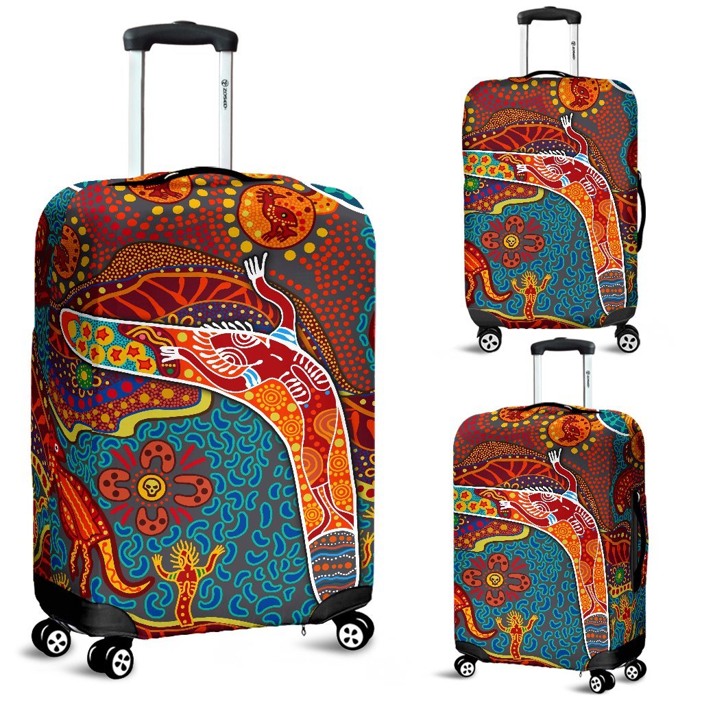 Aboriginal Luggage Covers - Indigenous Boomerang
