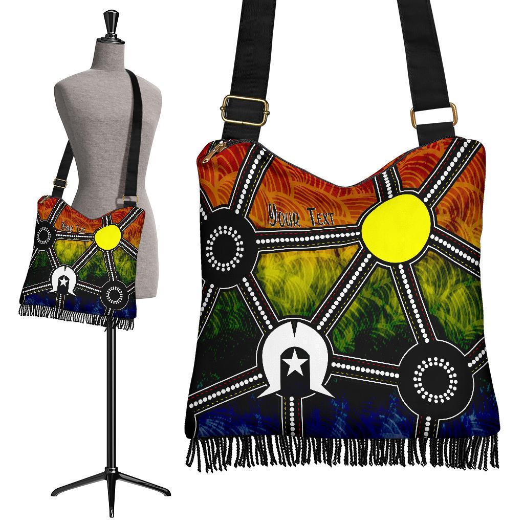 (Custom) Naidoc Week 2022 Crossbody Boho Handbag , Aboriginal Geometric Style