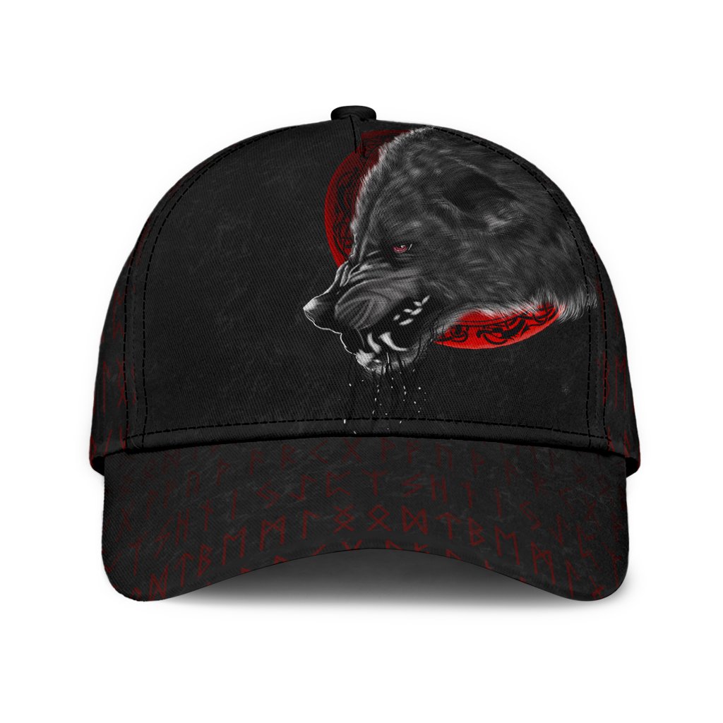 Viking Classic Cap Wolf And Blood Moon