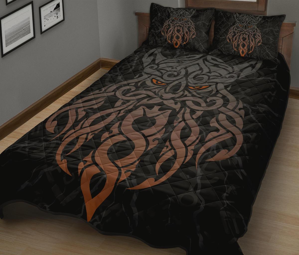 Viking Quilt Bedding Set Odin God Furthark Tattoo Special Ver01