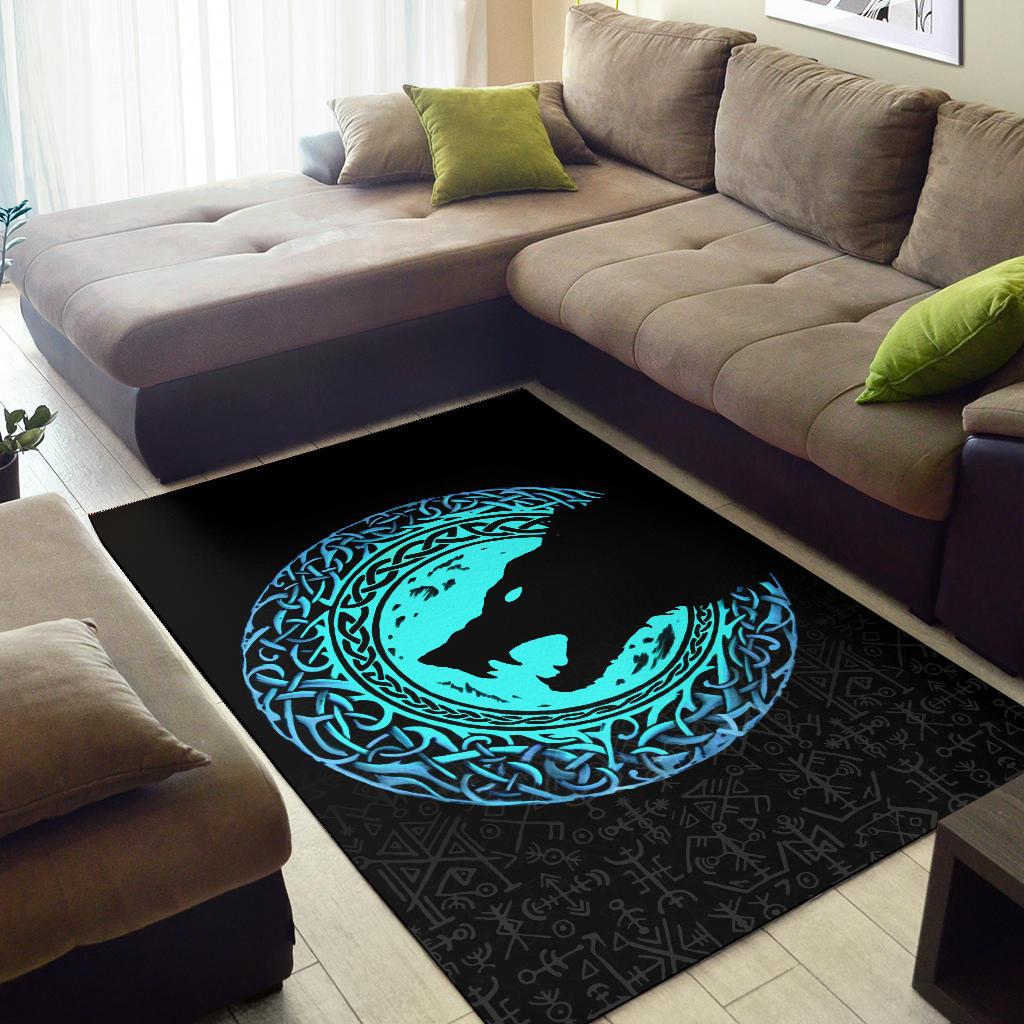 Viking Area Rug Fenrir Norse Wolf Style