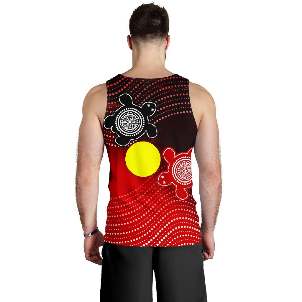 (Custom) Aboriginal Men's Tank Top - Indigenous Circle Dot Painting Style -