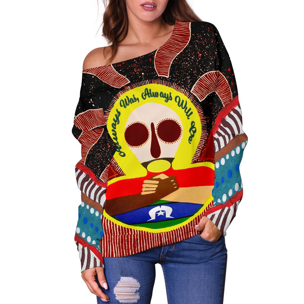 Aboriginal and Torres Strait Islander Off Shoulder Sweater - Naidoc Style