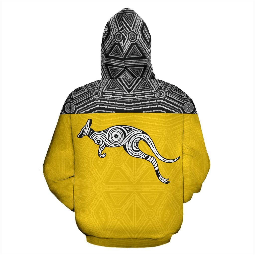 Aboriginal Hoodie - Kangaroo Australia Patterns