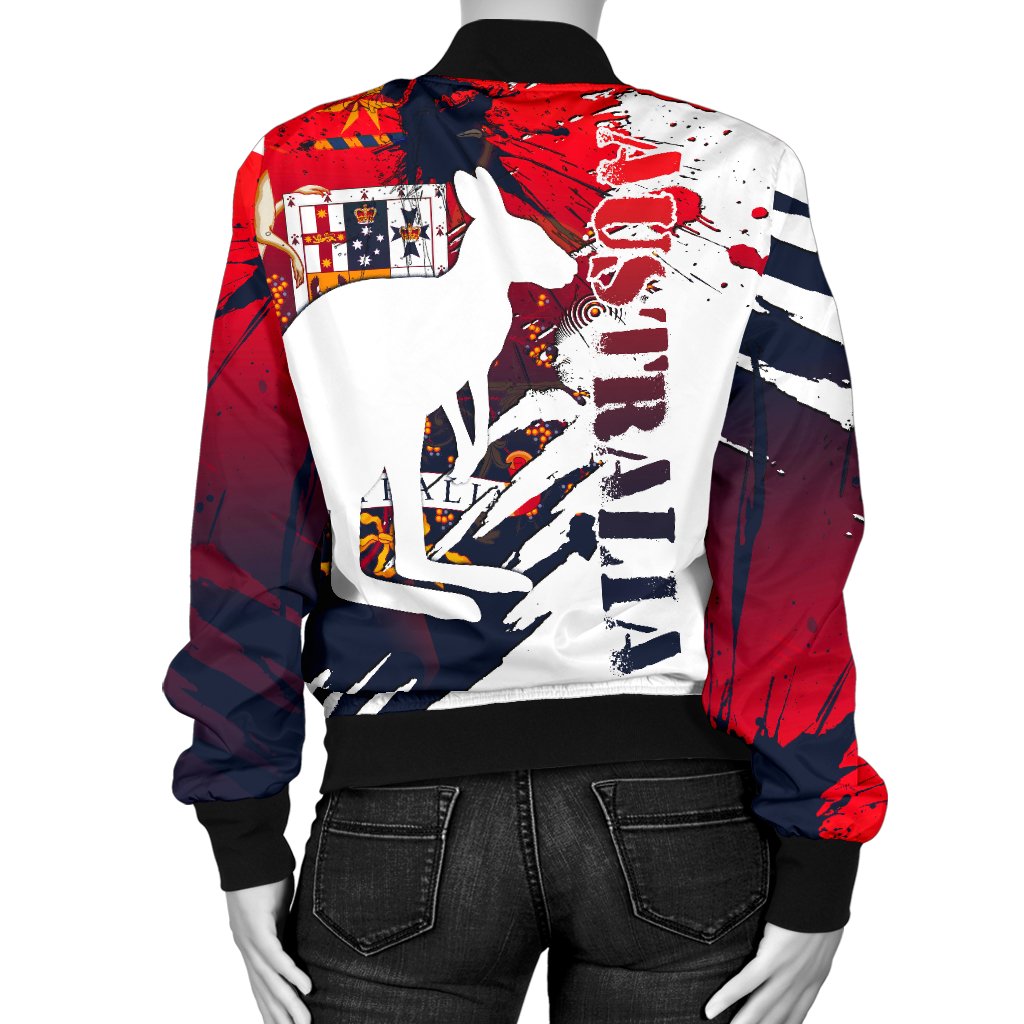 Bomber Jacket - Australian Coat Of Arms Jacket Kangaroo - Great Aussie