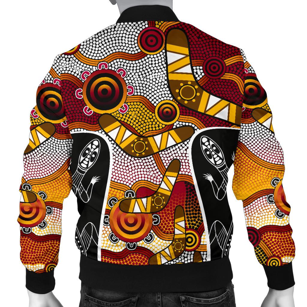 Bomber Jacket - Aboriginal Dot Painting Lizard Jacket