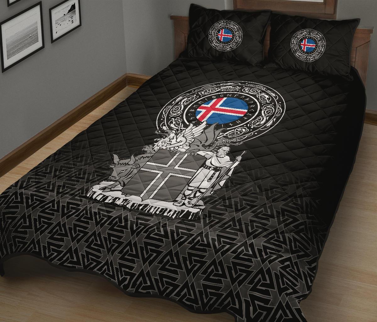 Viking Quilt Bedding Set Iceland Coat Of Arms