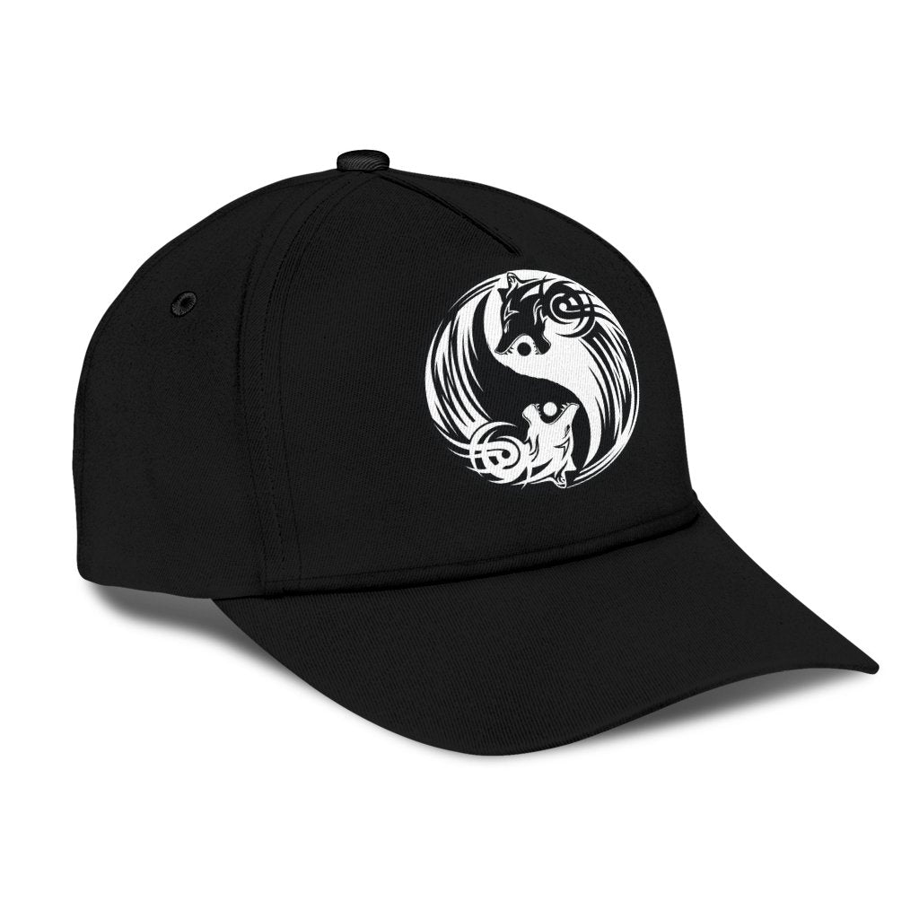 Viking Style Bomber Classic Cap Ying Yang Wolf