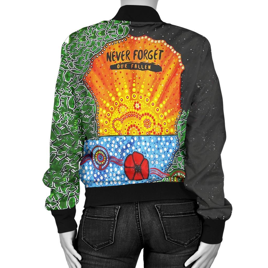 Anzac Day Women Bomber Jacket - Lest We Forget Poppy