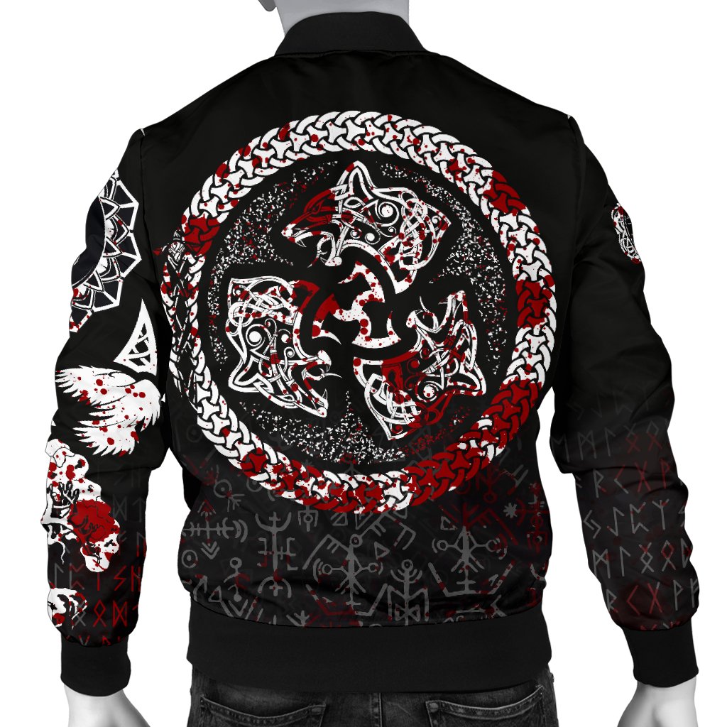 Viking Bomber Jacket Fierce Blood Wolf Symbol Of A Viking Nordic Style Ver02