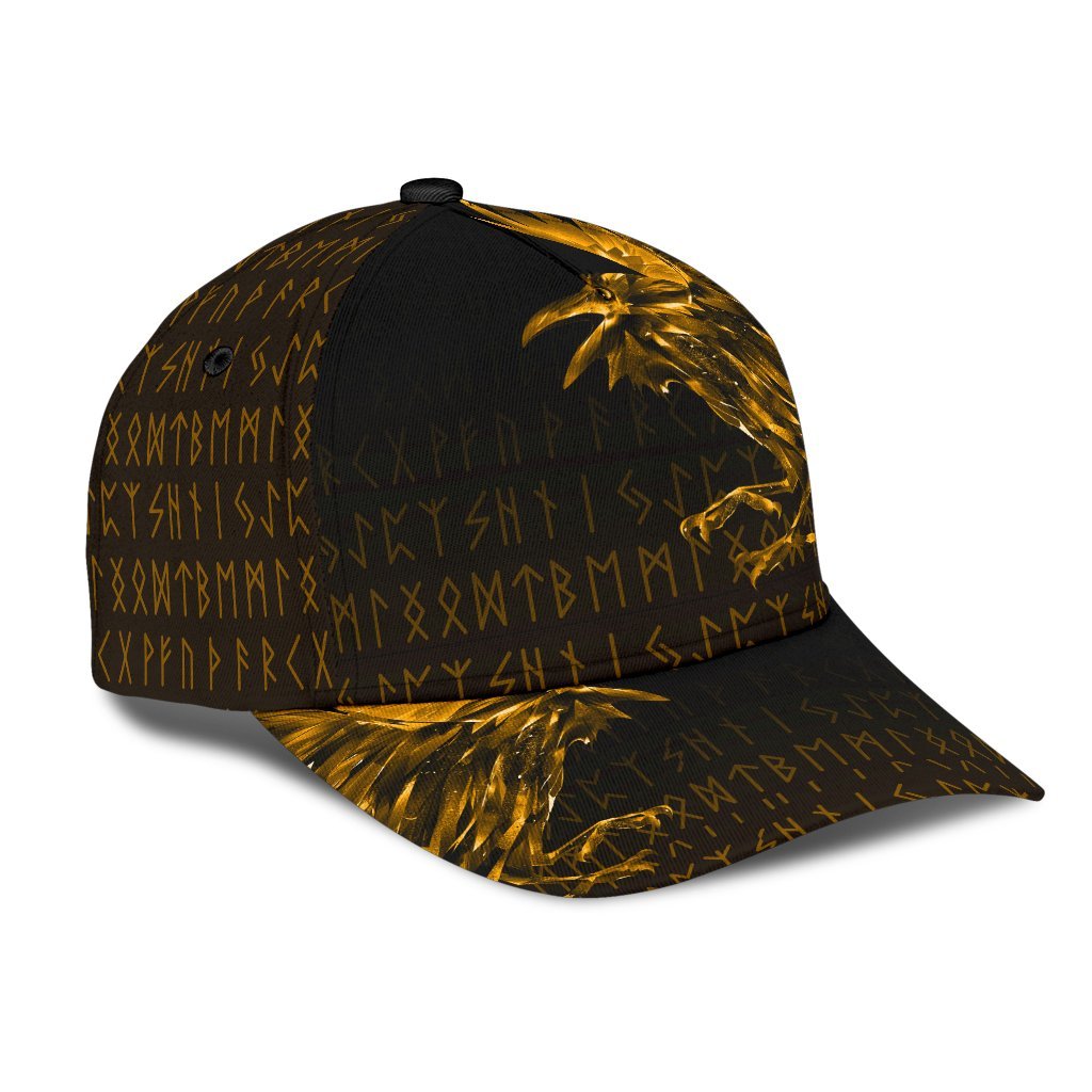 Viking Classic Cap The Raven Of Odin Rune Gold