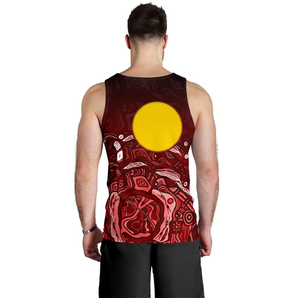 (Custom Text) Aboriginal Men's Tank Top - Red Landscape