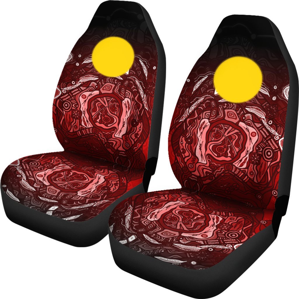 Aboriginal Car Seat Cover - Red Landscape