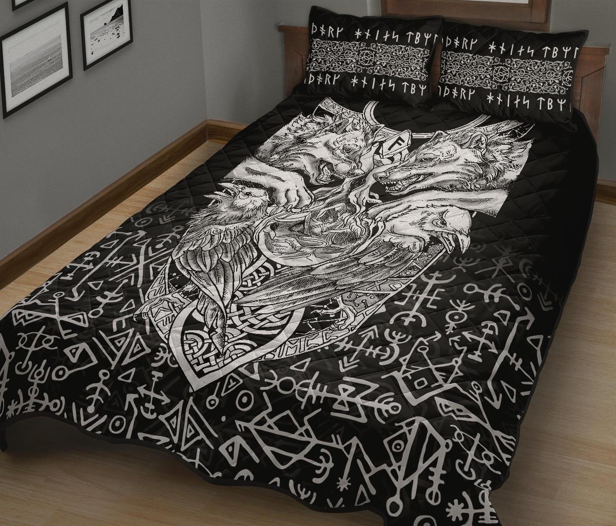 Viking Quilt Bedding Set Wolf And Raven Special