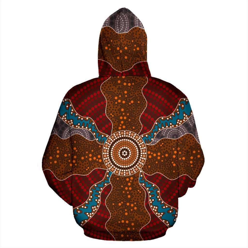 Aboriginal Hoodie - Circle Dot Painting Indigenous Patterns