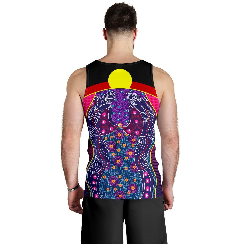 Men's Tank Top - Aboriginal Sublimation Dot Pattern Style (Violet)