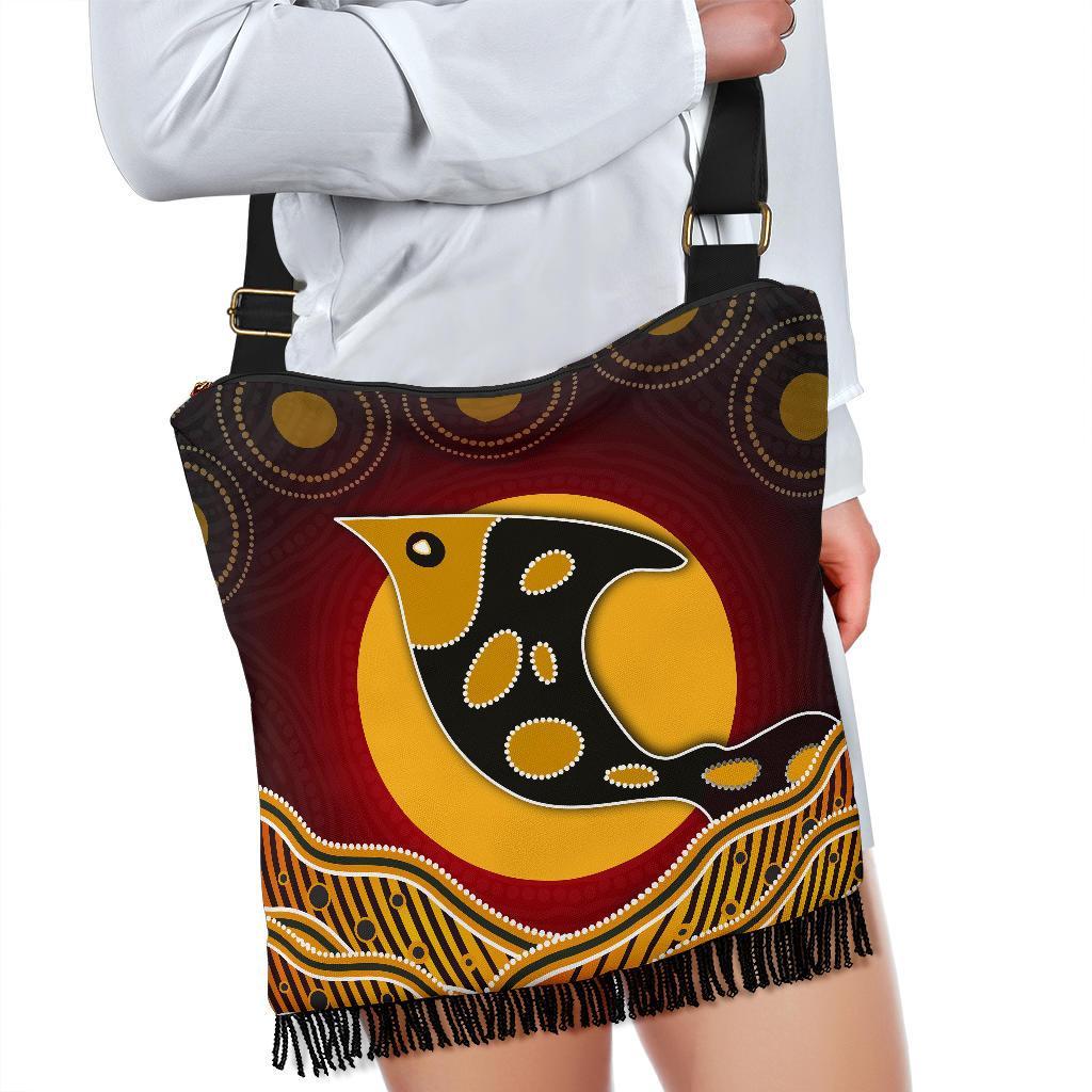 Boho Handbag - Aboriginal Dot Patterns Fish