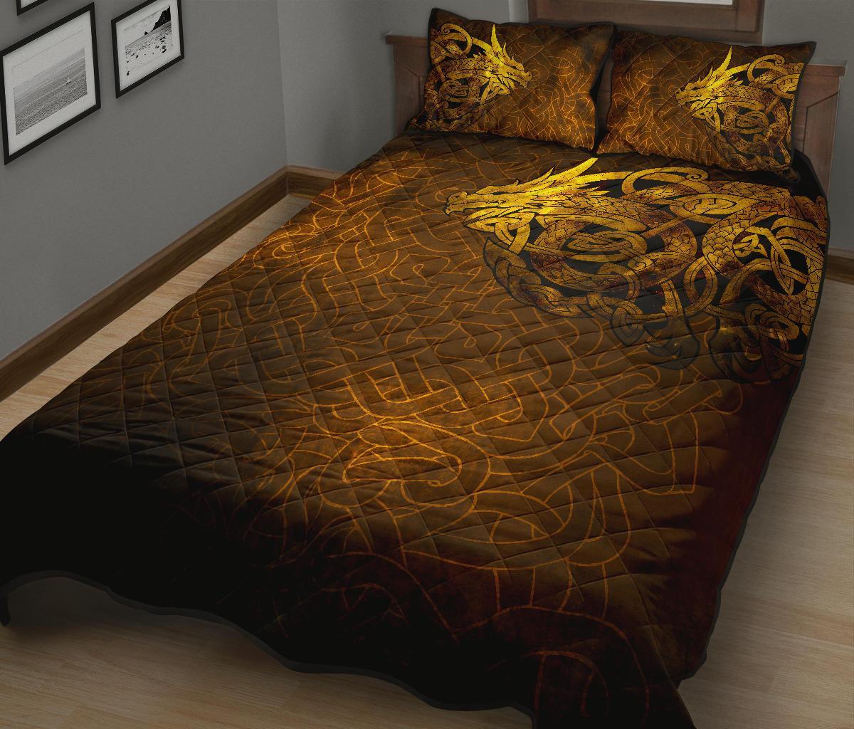 Viking Quilt Bedding Set Celtic Dragon Tattoo