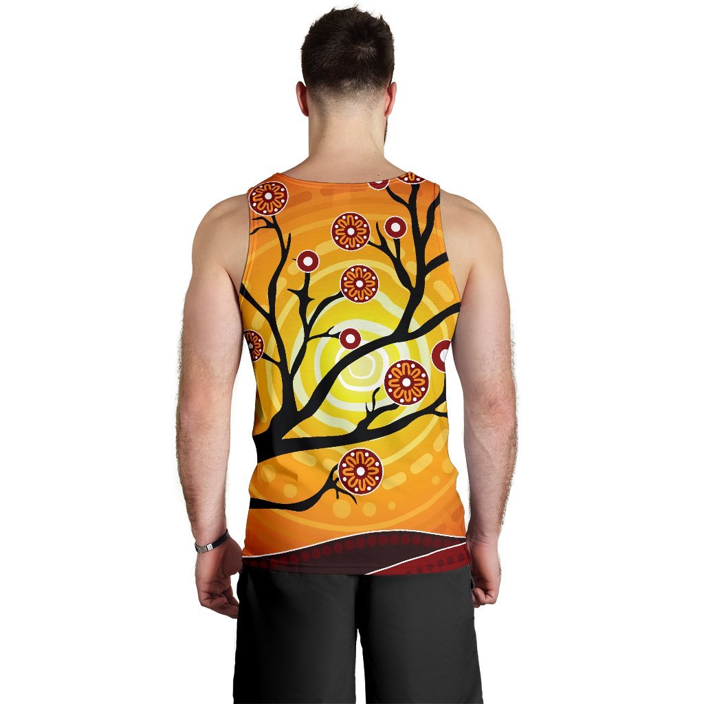 Aboriginal Men's Tank Top - Tree In Spring Season