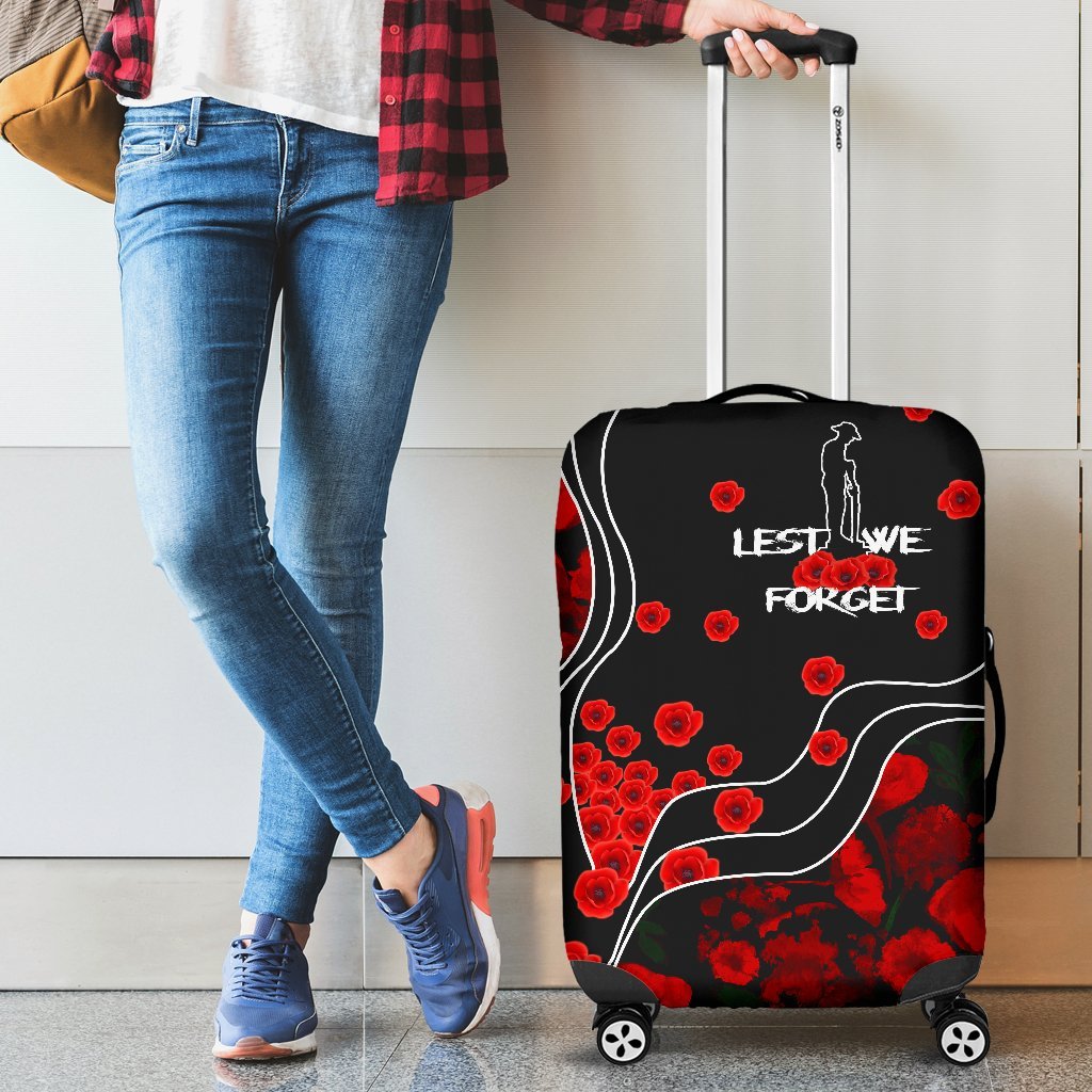 Anzac Lest We Forget Luggage Covers - Poppy Flowers
