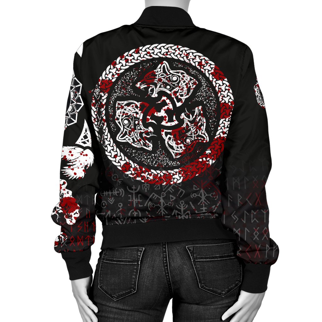 Viking Bomber Jacket Fierce Blood Wolf Symbol Of A Viking Nordic Style Ver01