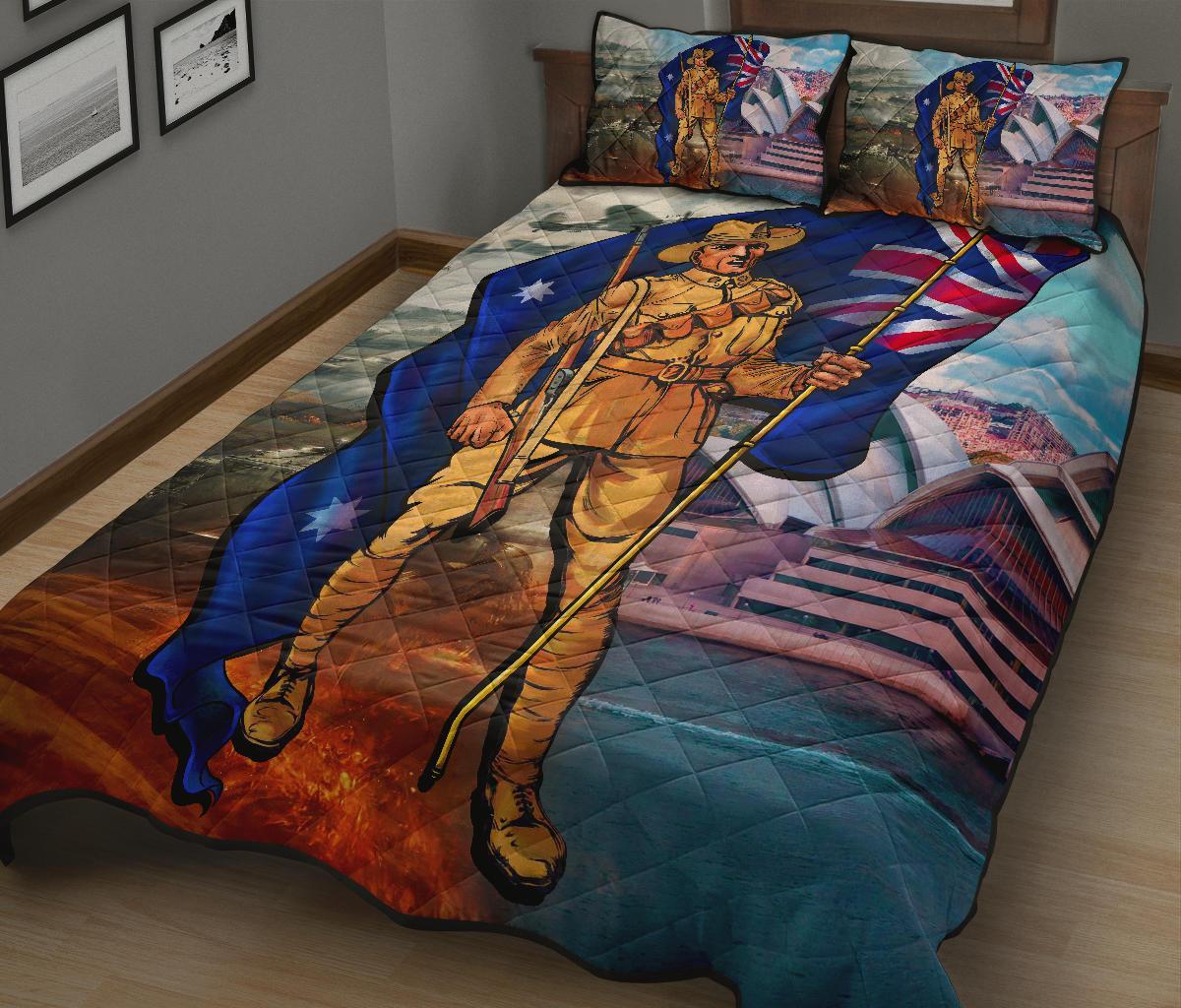 Anzac Quilt Bed Set - Australian Soldier
