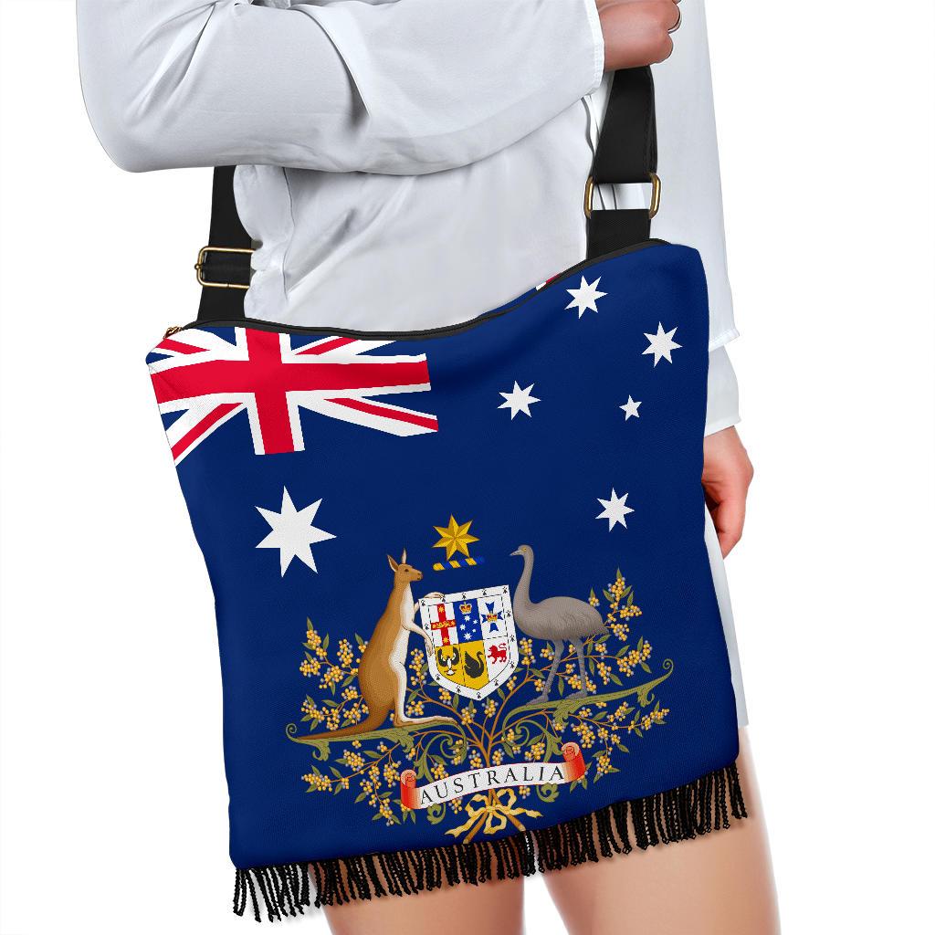 Crossbody Boho Handbags - Australian Coat Of Arms Bag Aus Flag