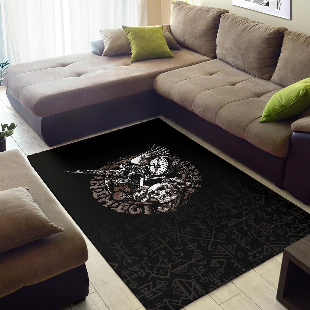 Viking Area Rug Warrior Tattoo Odin