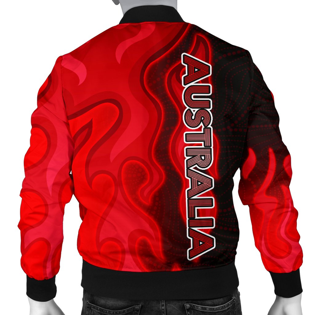 Bomber Jacket - Aboriginal Patterns Jacket Sun Australia Flame