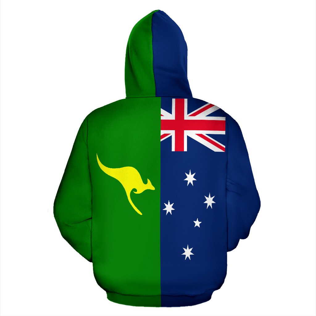 Zip Hoodie - Aus Flag Hoodie Kangaroo Southern Cross