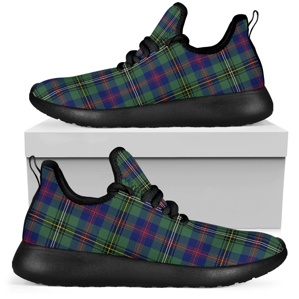 Wood Modern Tartan Plaid Mesh Knit Sneakers