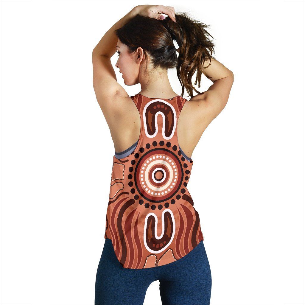 Aboriginal Women's Racerback Tank - Indigenous Art Patterns Ver02