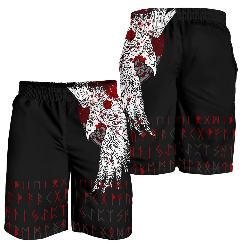 Viking Men's Shorts Mystical Raven Tattoo Blood