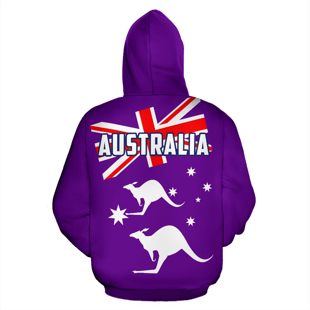 Zip Hoodie - Kangaroo Hoodie Aus Flag Ver03 - All Over Print