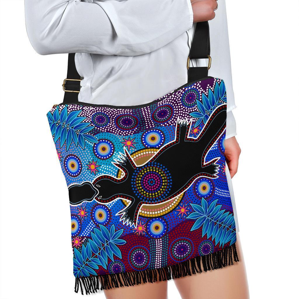 Aboriginal Boho Handbag - Indigenous Platypus