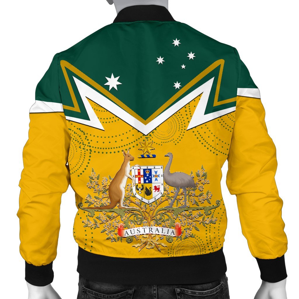 Men Bomber Jacket - Australian Coat Of Arms National Color