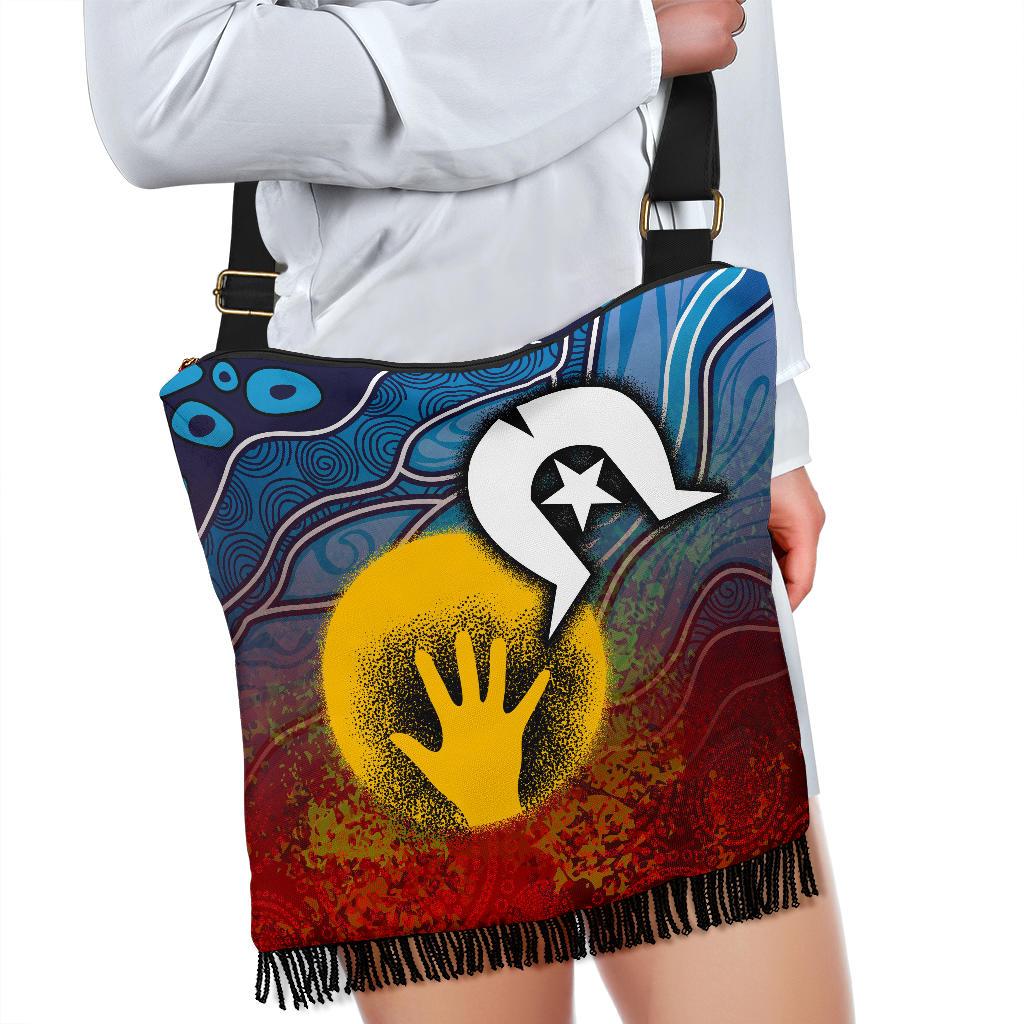 Aboriginal Crossbody Boho Handbag - Aboriginal and Torres Strait Islanders Flag