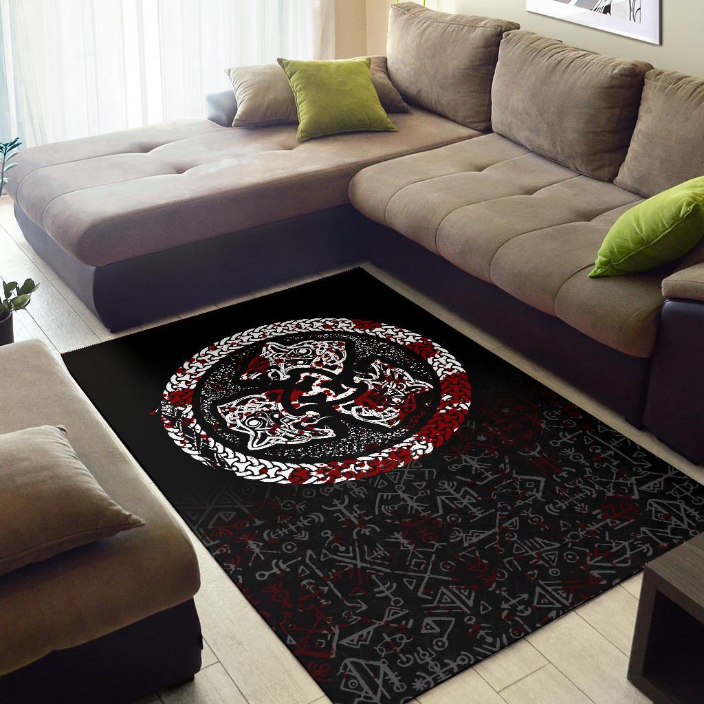 Viking Area Rug Fierce Blood Wolf Symbol Of A Viking Nordic