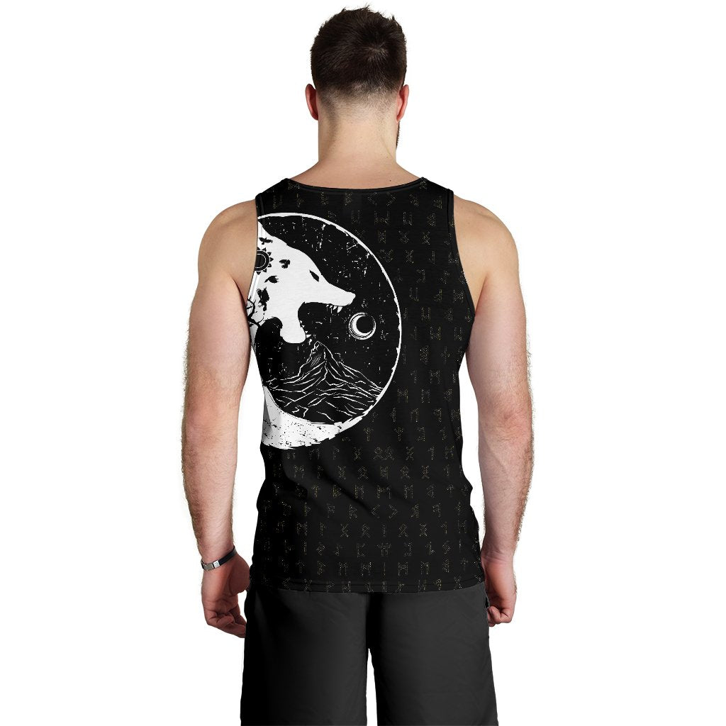 Viking Men's Tank Top Skoll And Hati Rune Tattoo