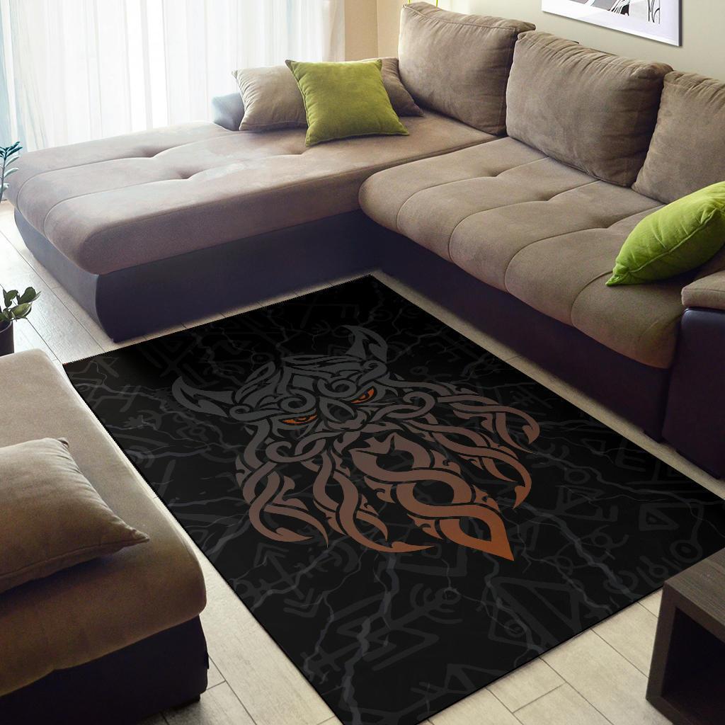 Viking Area Rug Odin God Furthark Tattoo Special Ver01