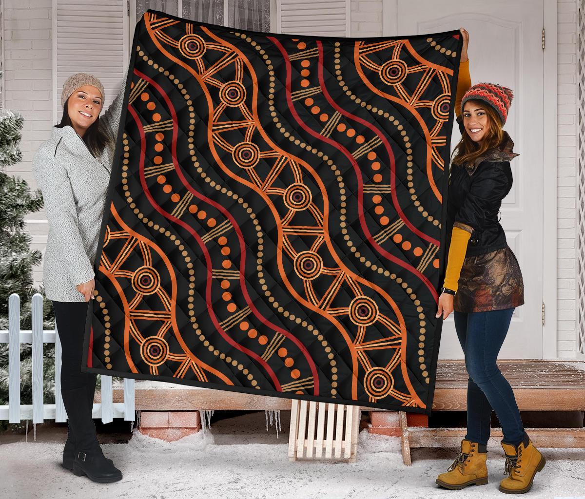 Aboriginal Premium Quilt - Indigenous Patterns Ver05