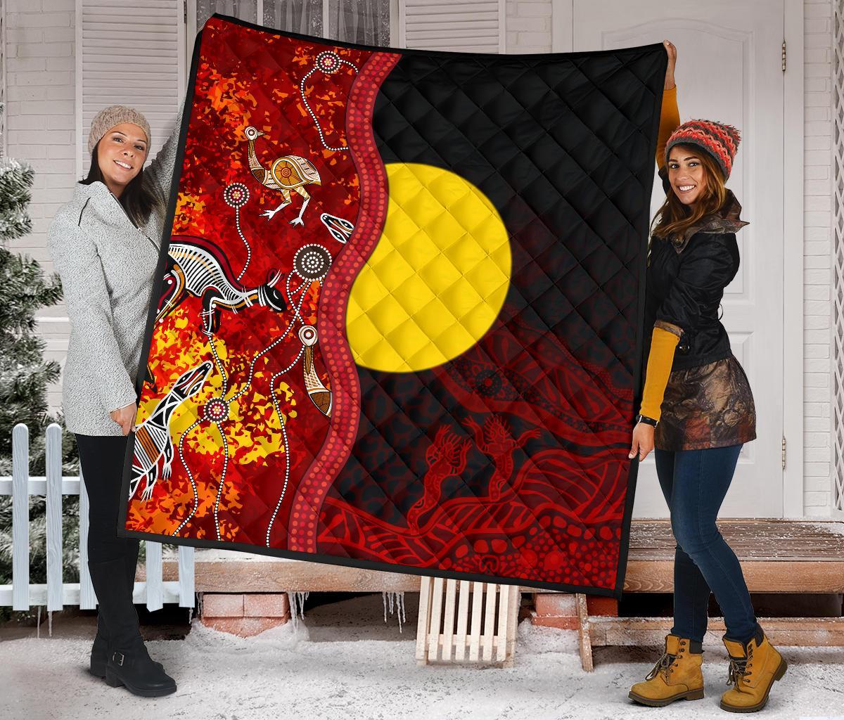 Aboriginal Premium Quilt - Red Indigenous Flag