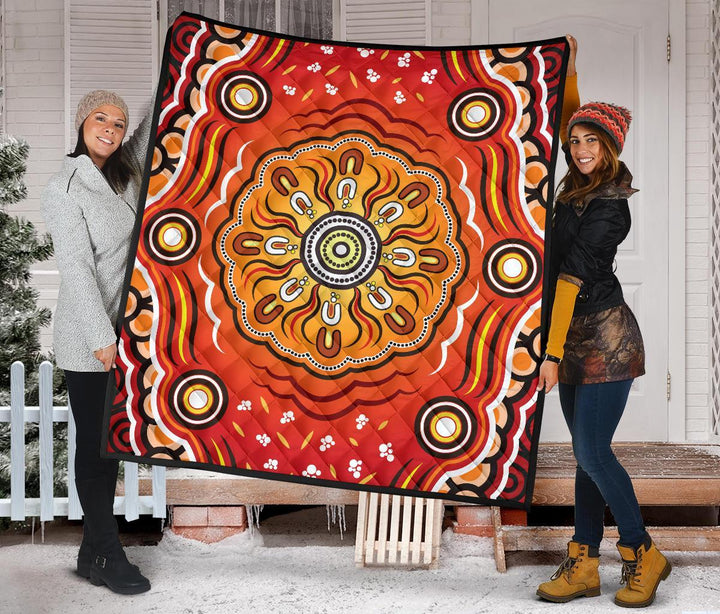 Aboriginal Premium Quilt - Indigenous Art Patterns Ver01 – To The Closet