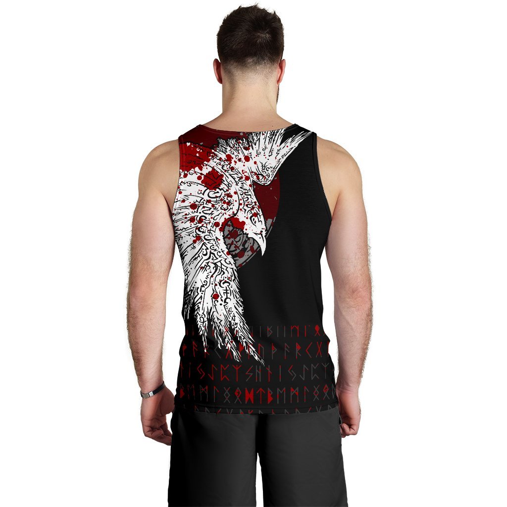 Custom Viking Men's Tank Top Mystical Raven Tattoo Blood