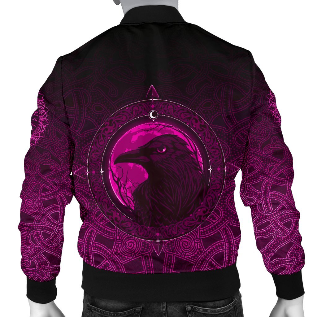 Viking Bomber Jacket Ethnic Odin Raven Pink Style Ver02