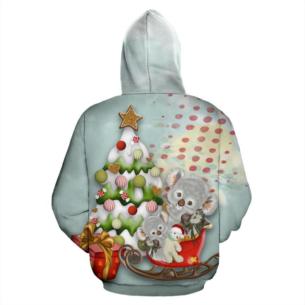 Australia Christmas Zip Hoodie - Koala Hoodie Merry Christmas