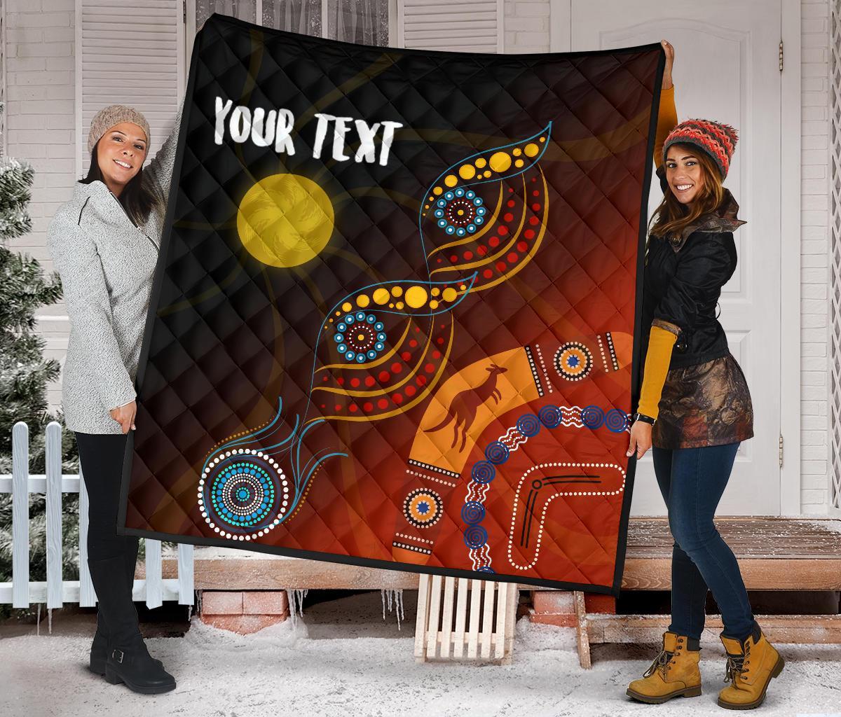 Aboriginal Personalised Premium Quilt - Flowers On The Land