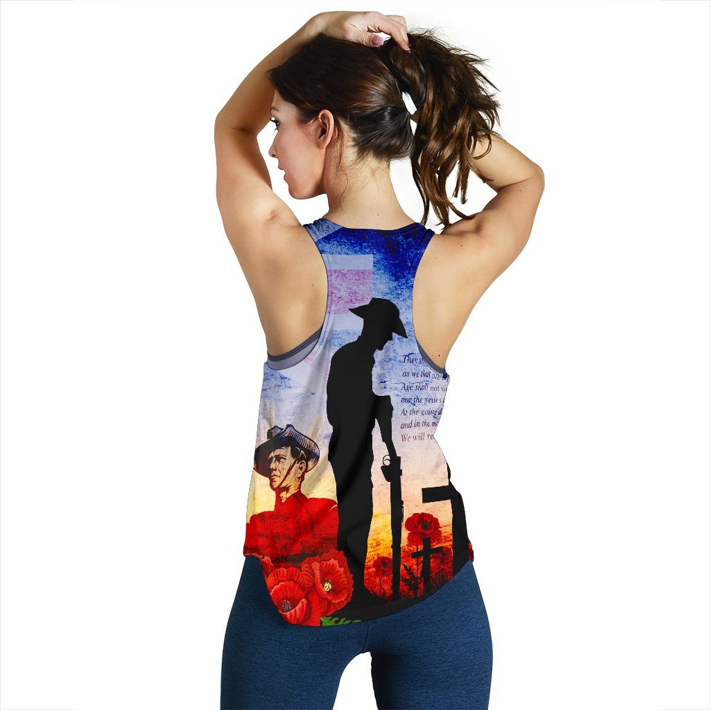 (Custom) Anzac Women's Racerback Tank - Anzac 2022 Lest We Forget The Australian Army