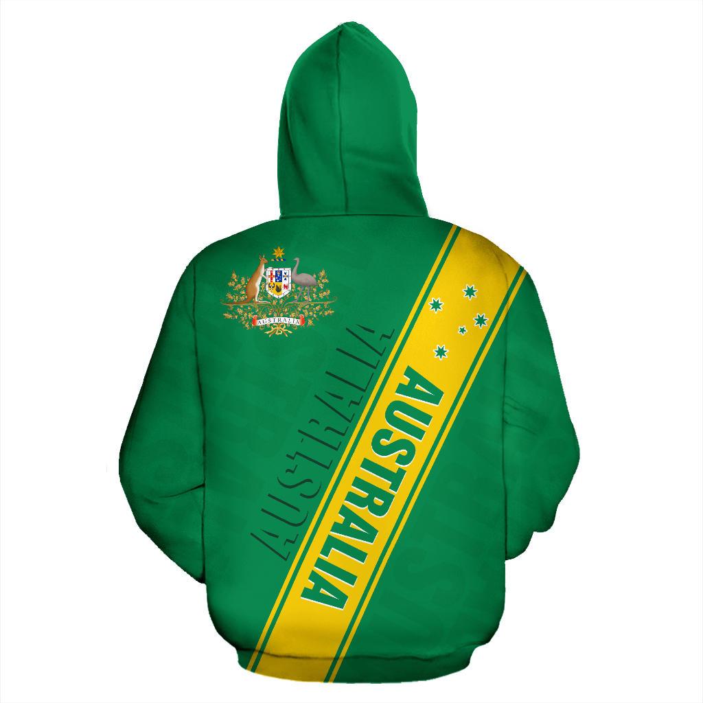 Zip Hoodie - Australian Coat Of Arms Hoodie - Crossover Style